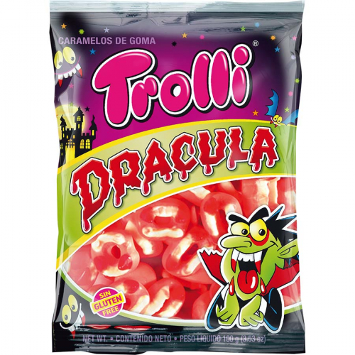Dientes de Drácula de Trolli (Bolsa de 100 g) – Caja de 12 unidades