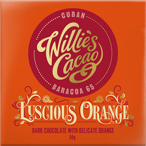 Luscious orange de Willie’s Cacao (Tableta de 50 g) – Caja de 12 unidades